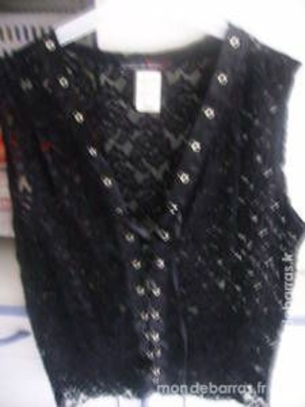 Gilet noir sans manches, taille 38/40, neuf Vtements