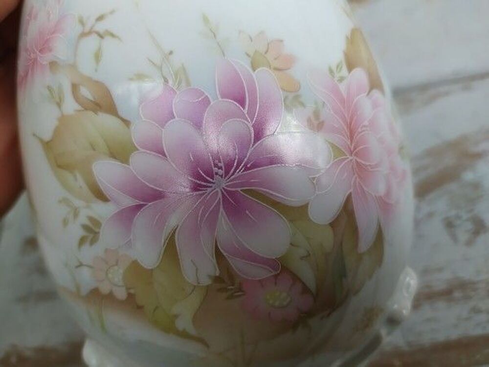 Pot Drageoir Oeuf sur Pieds Rene Couty Porcelaine de Limoges Décoration