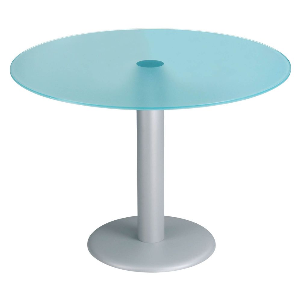 Table verre tremp&eacute; couleur aigue marine 10mm &eacute;paisseur Meubles