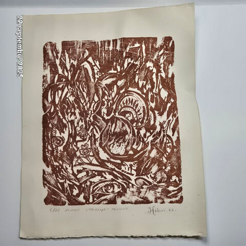 Lithographie originale Hélios 82, rêverie 6/15 sur papier Ar 70 Saumur (49)