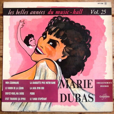 MARIE DUBAS -33t/25cm-LES BELLES ANN�ES DU MUSIC-HALL-BIEM 6 Tourcoing (59)