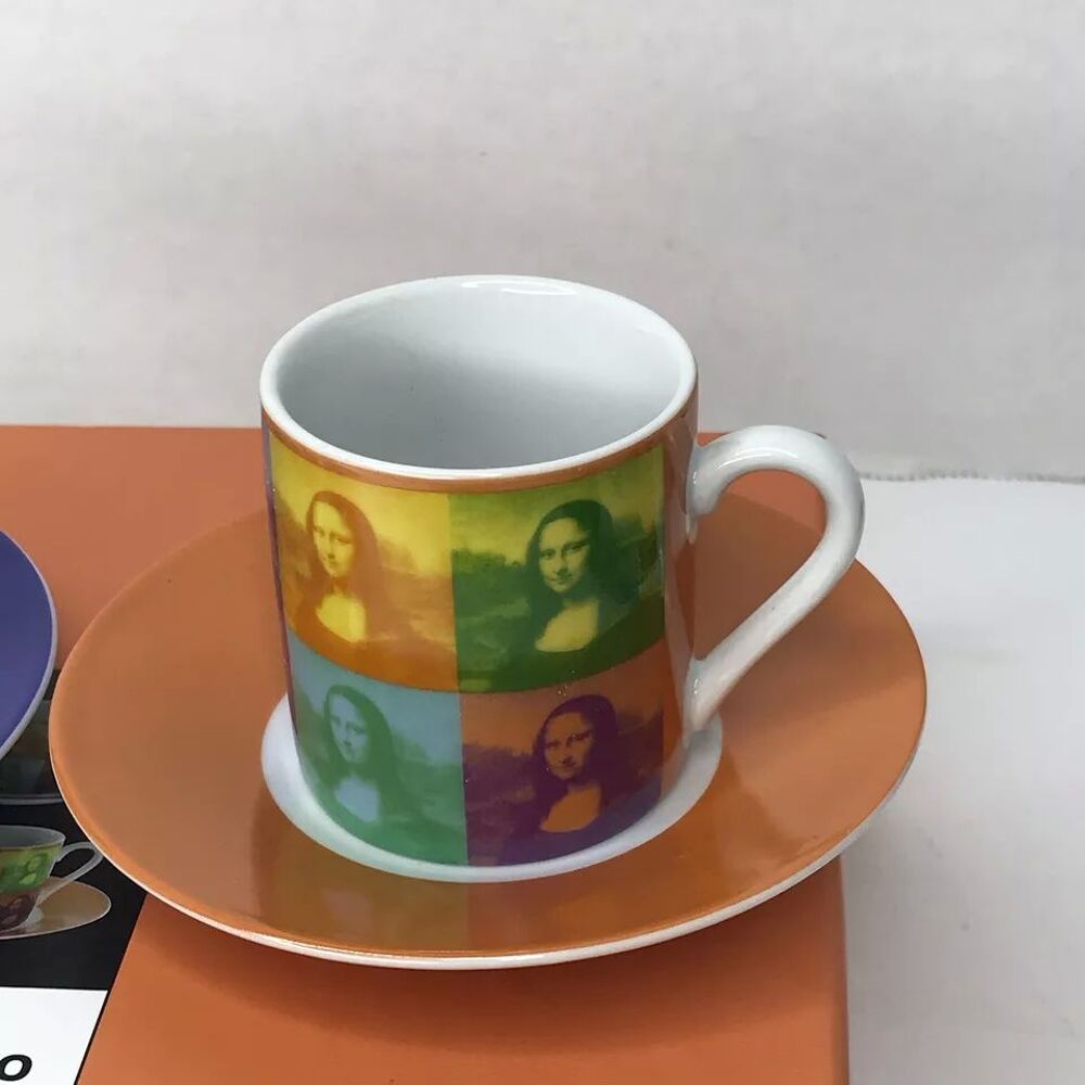 Set de 2 tasses caf&eacute; Louvre Mona Pop neuves Décoration