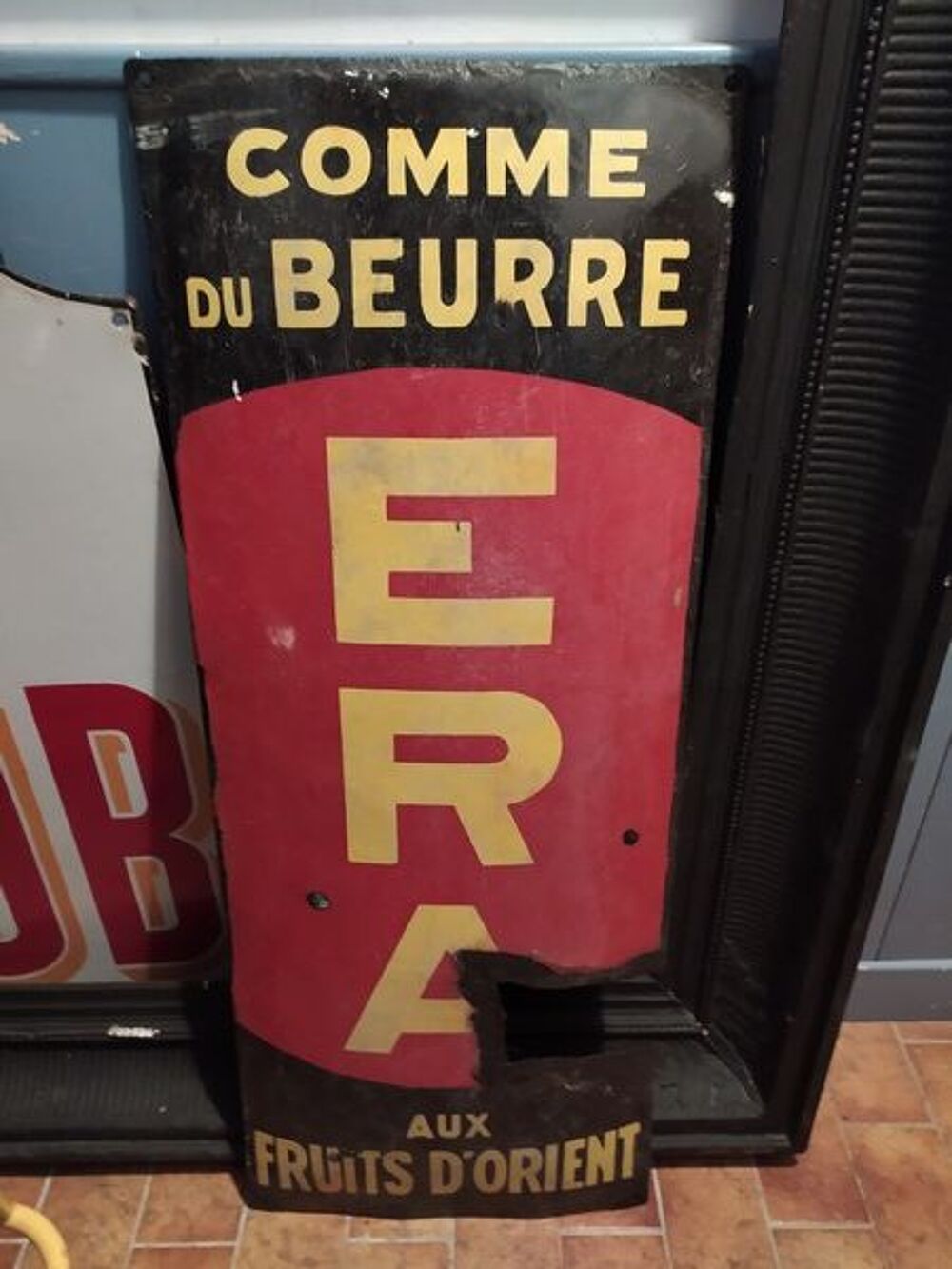 Plaque Publicitaire &Eacute;maill&eacute;e ERA aux Fruits d'Orient 
