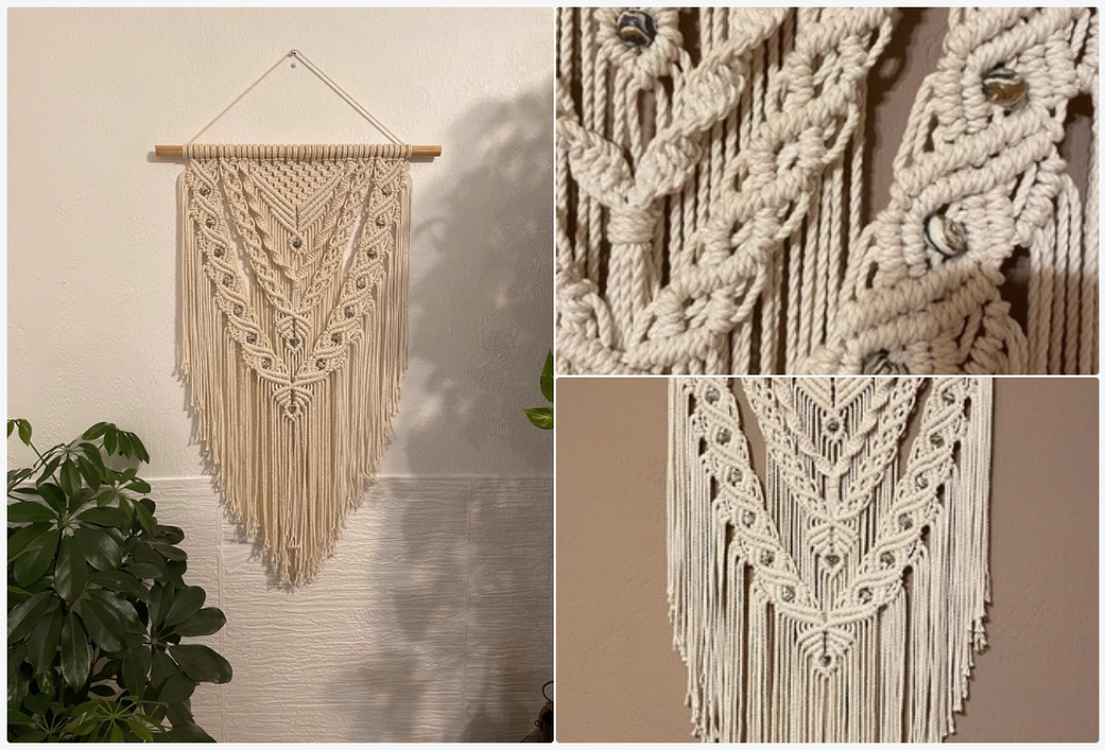 Tenture Murale en Macram&eacute; Fait Main Décoration