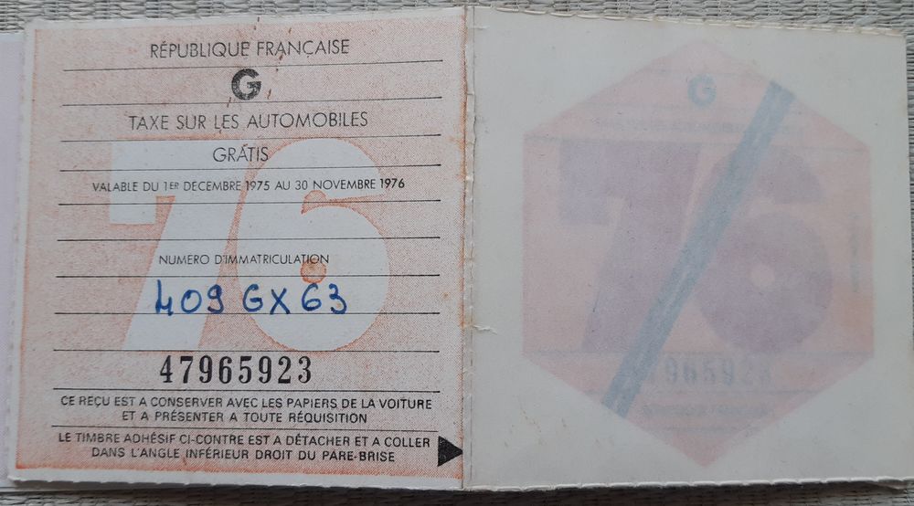 Vignettes automobile 197$ G 1976G 