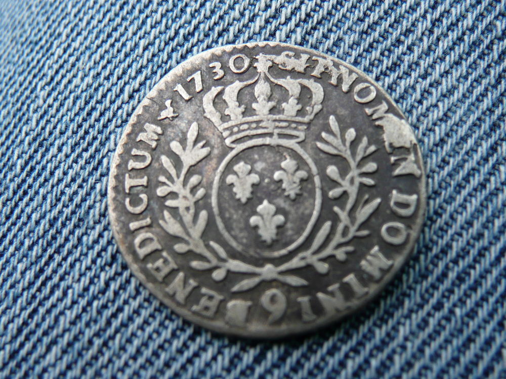 &Eacute;cu de France Louis XV 1730 chiffre 9 (Rennes) 
