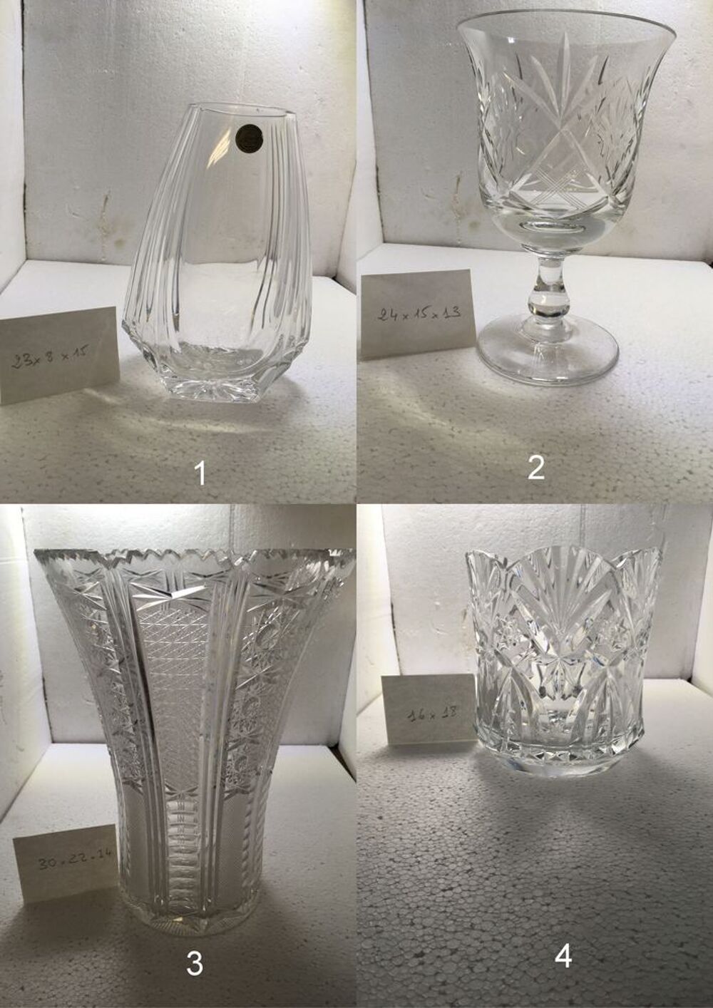 Vases verre, cristal, teint&eacute;s masse, d&eacute;coratifs Décoration