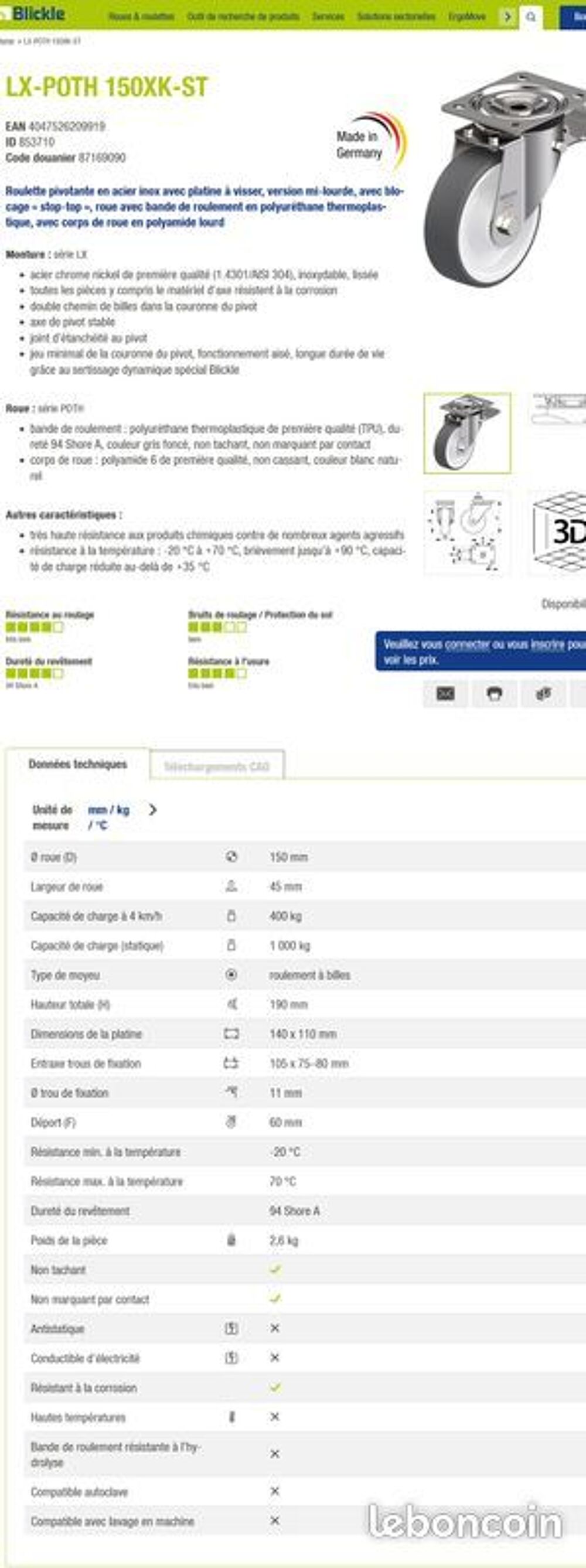roulettes grosses charges Bricolage