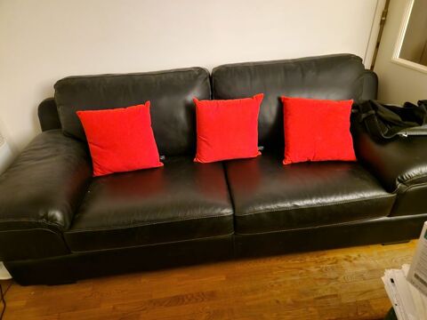 Canap� en cuir noir 150 Puteaux (92)