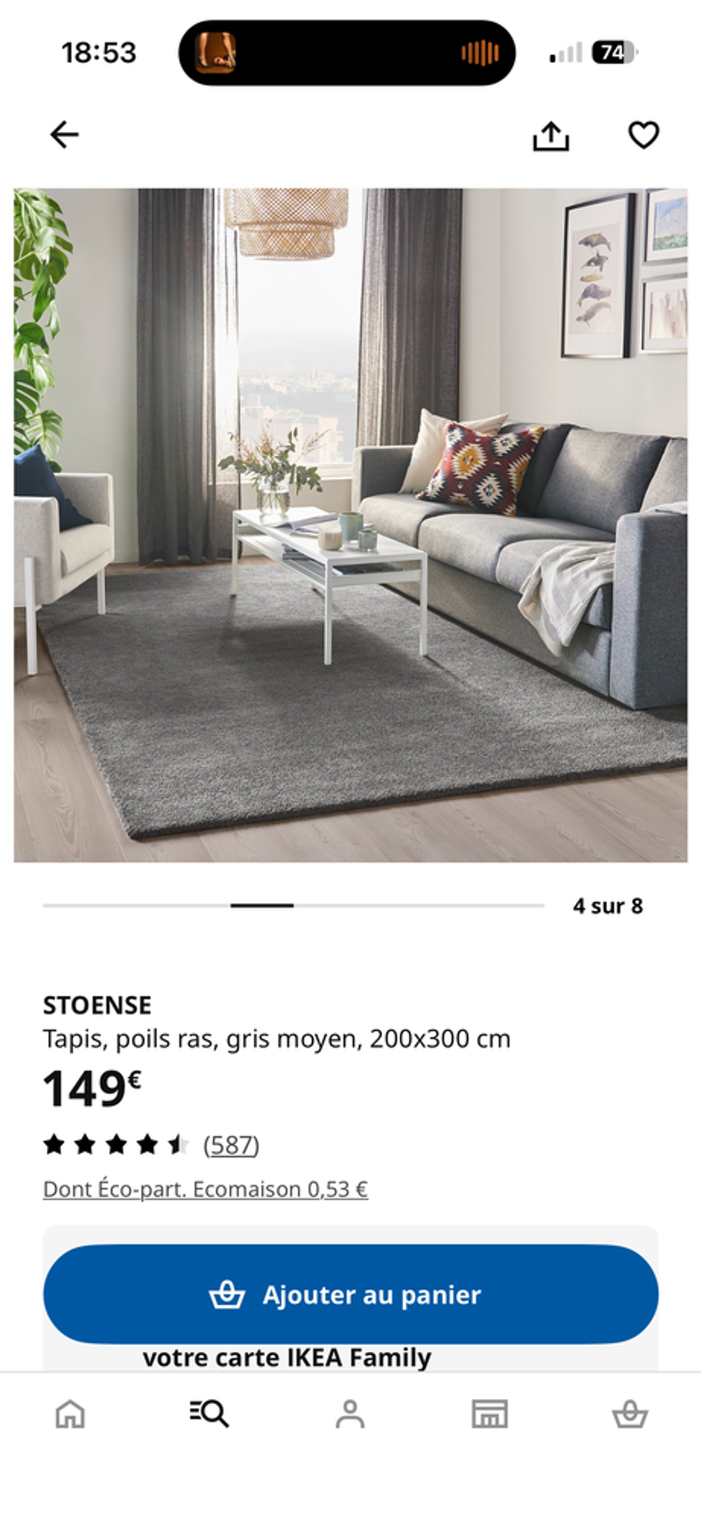 Tapis gris design 200x300 cm Décoration