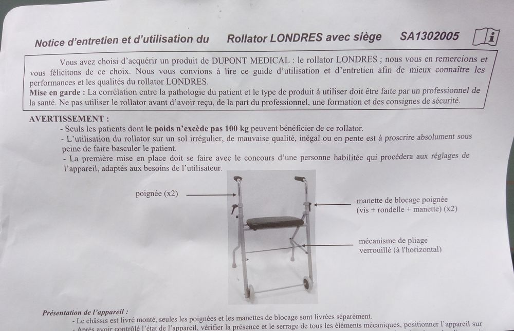 D&eacute;ambulateur &agrave; roues et si&egrave;ge
Vélos
