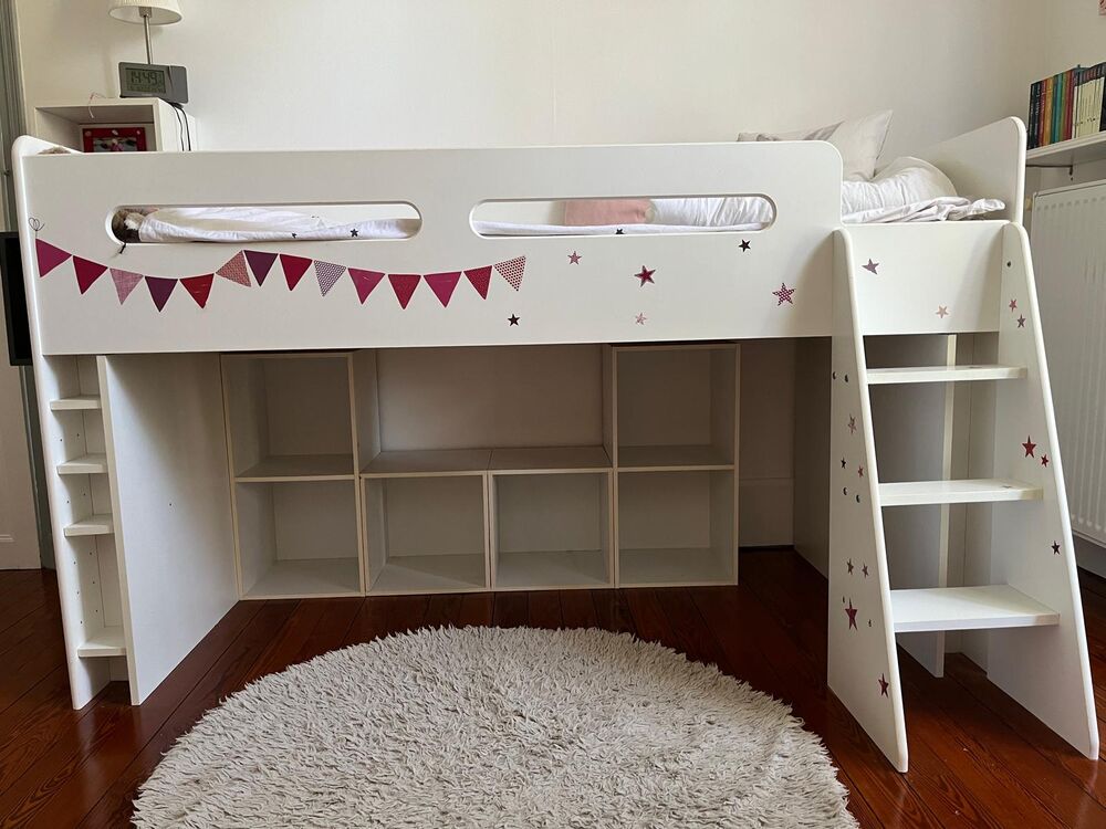 Lit mi hauteur enfant avec biblioth&egrave;ques Mobilier enfants