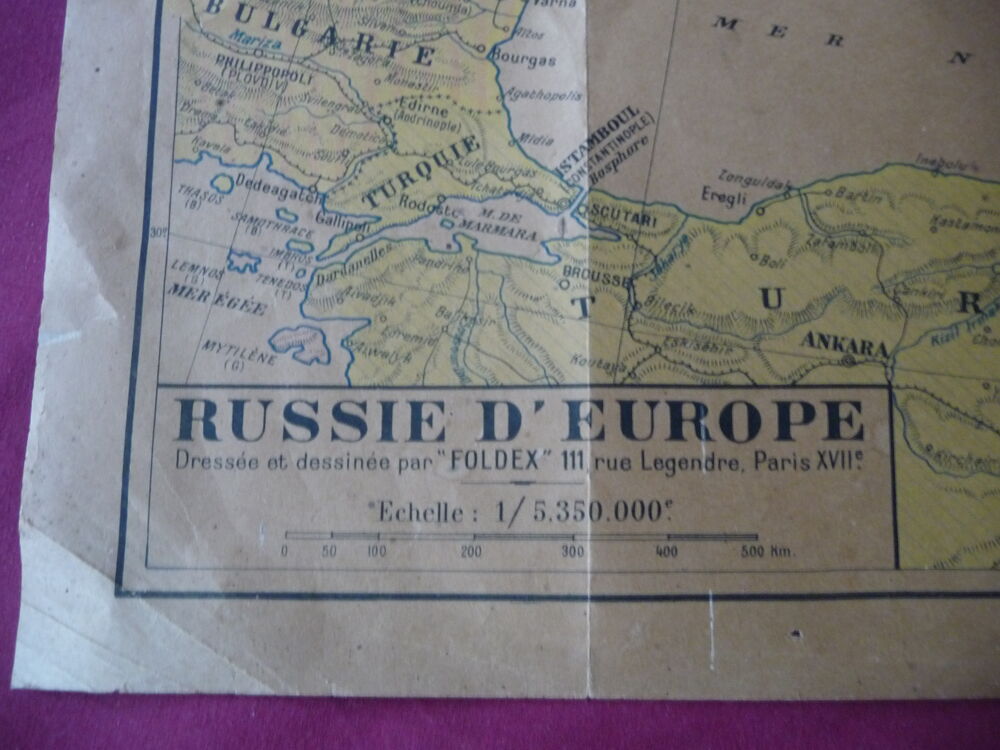 Carte de la Russie d'Europe par "Foldex" (ann&eacute;es 1930) 