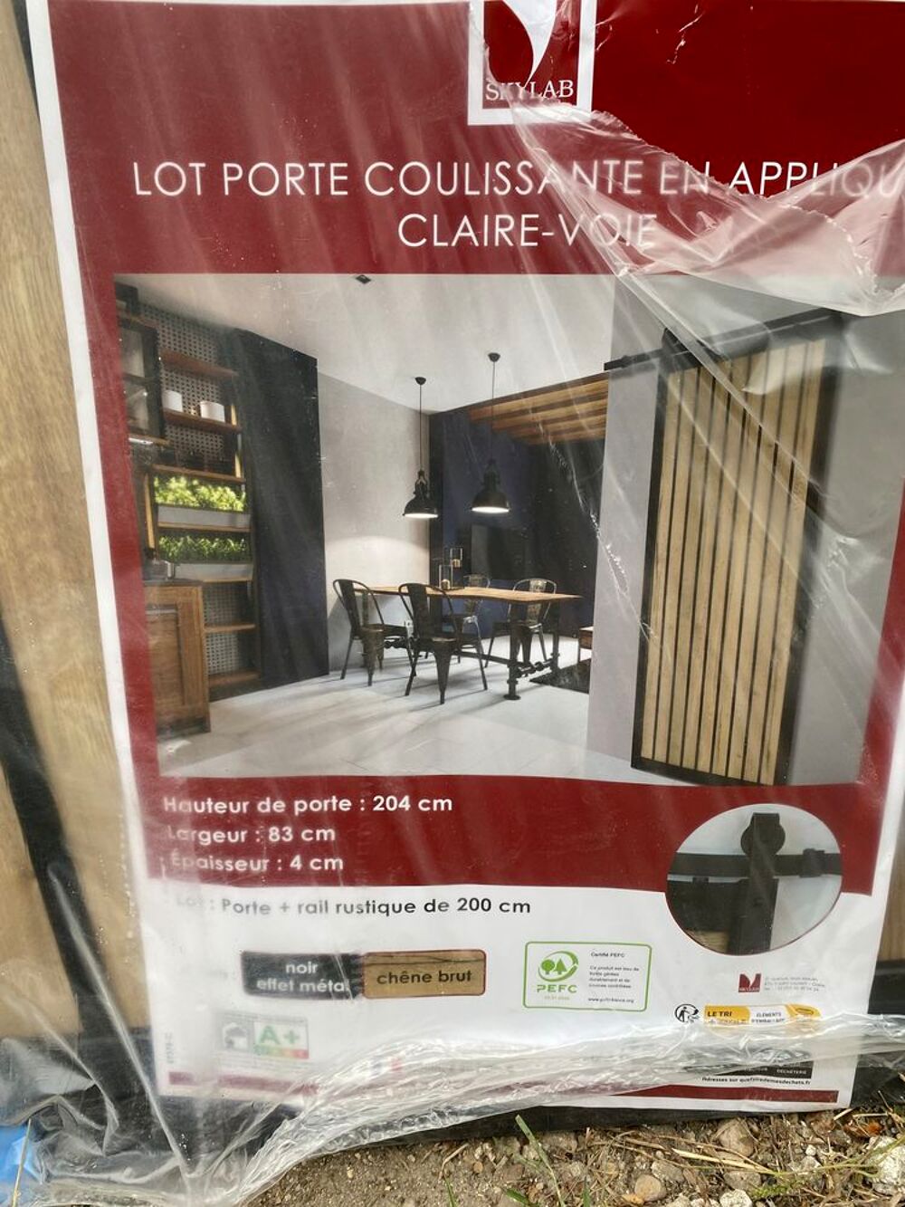 Porte coulissante noir vitr&eacute;e acier Décoration