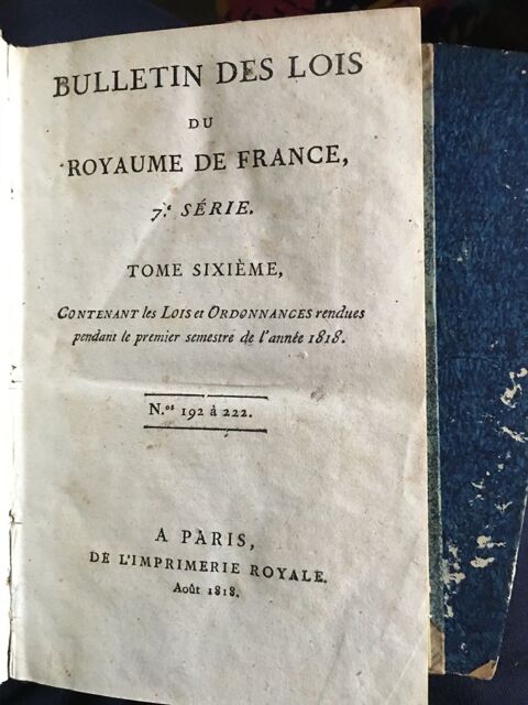 bulletin des lois 1818 500 Saint-Gilles-de-la-Neuville (76)