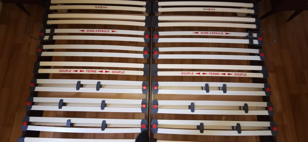 Chambre compl&egrave;te en merisier sommier Swiss Som Meubles