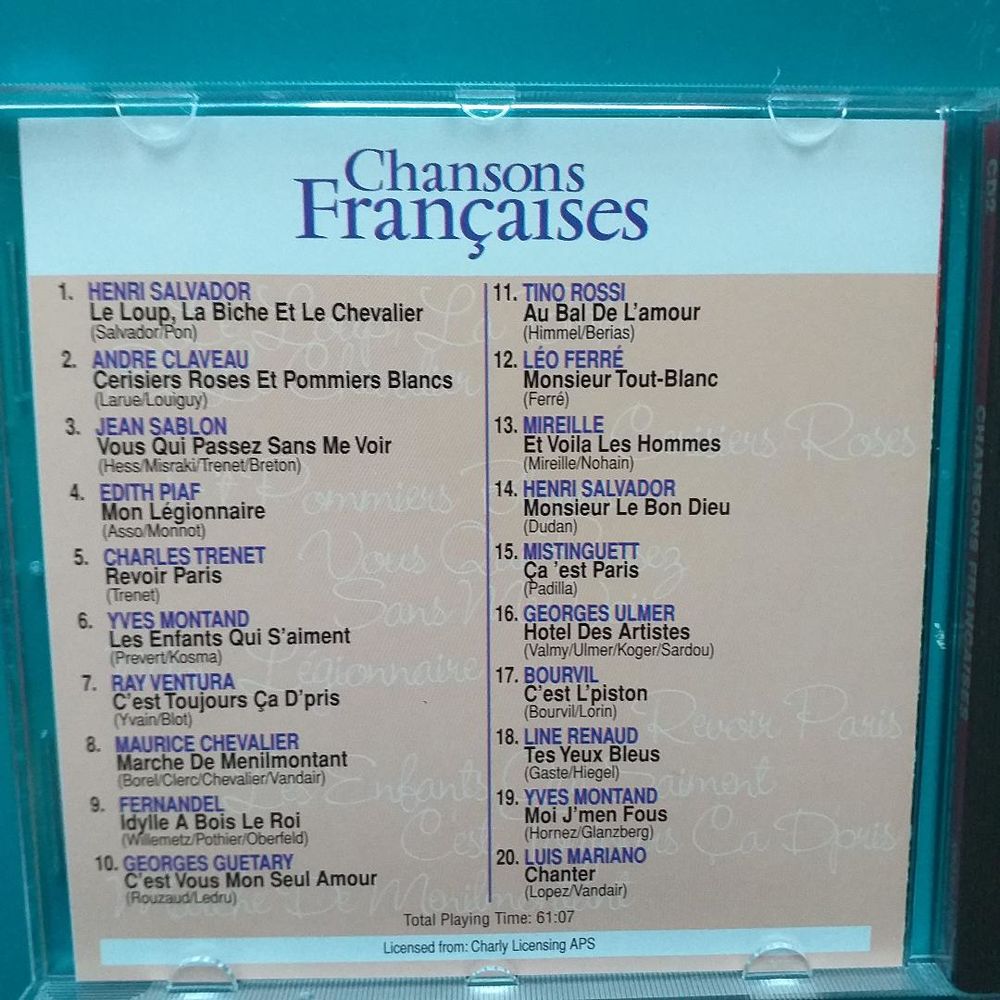 CHANSONS fran&ccedil;aises num&eacute;ro 2, lot de 3 CD CD et vinyles