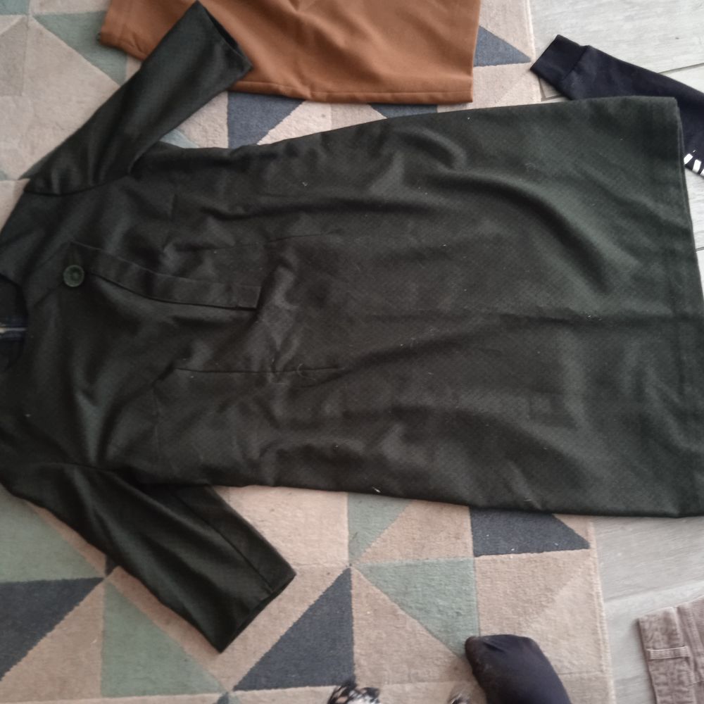 Robe cousue main T 44 coton et polyester, kaki fermeture &eacute;cl Vêtements