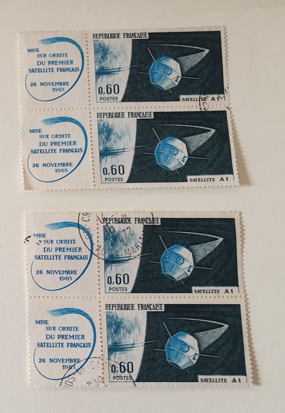 Timbre France Oblit&eacute;r&eacute; 1965 Satellite A1 -lot 0.45 euro 