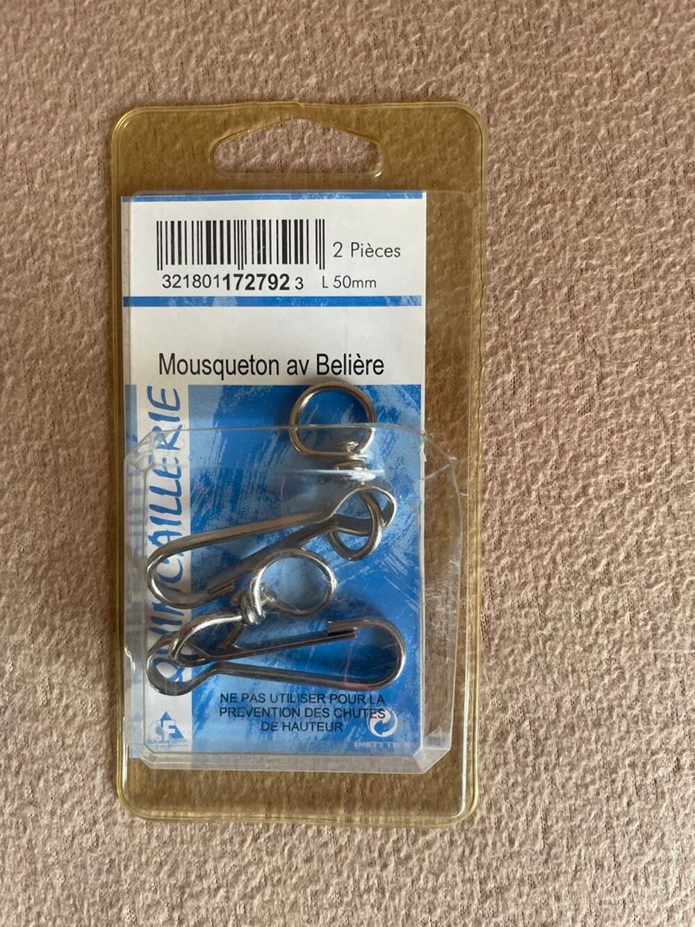 2 mousquetons en m&eacute;tal de 50mm vintage- 50 % pour 5 articles Bricolage