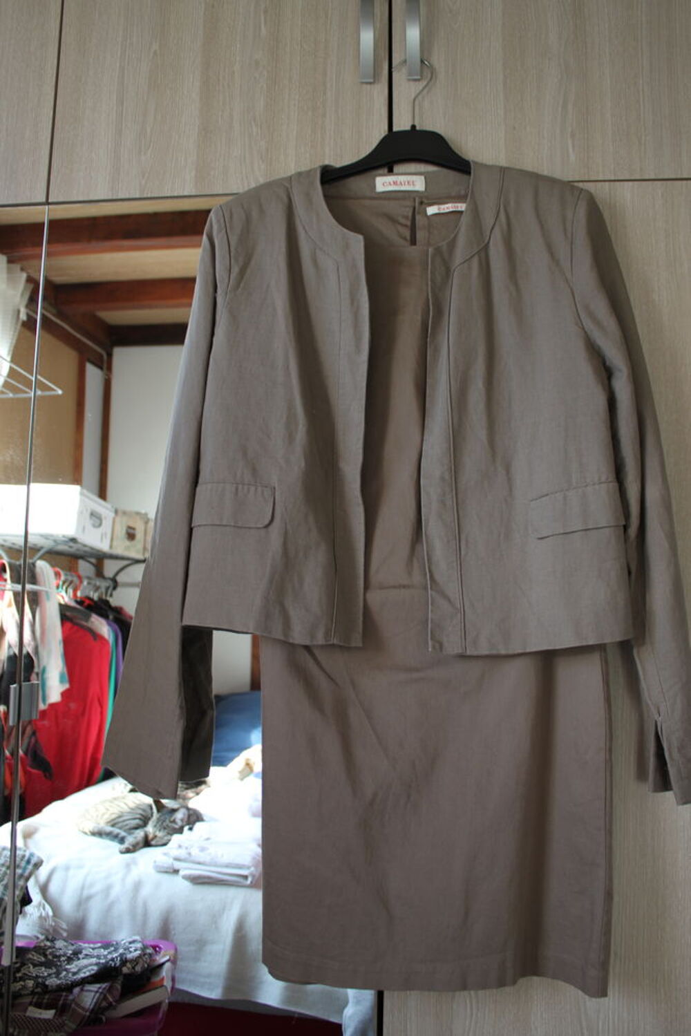 Ensemble Camaieu veste et robe sans manche taille 46 Vêtements