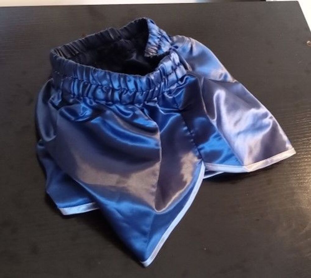 Short Nylon satin Vintage bleu marine/gris Taille L 40 
Vêtements