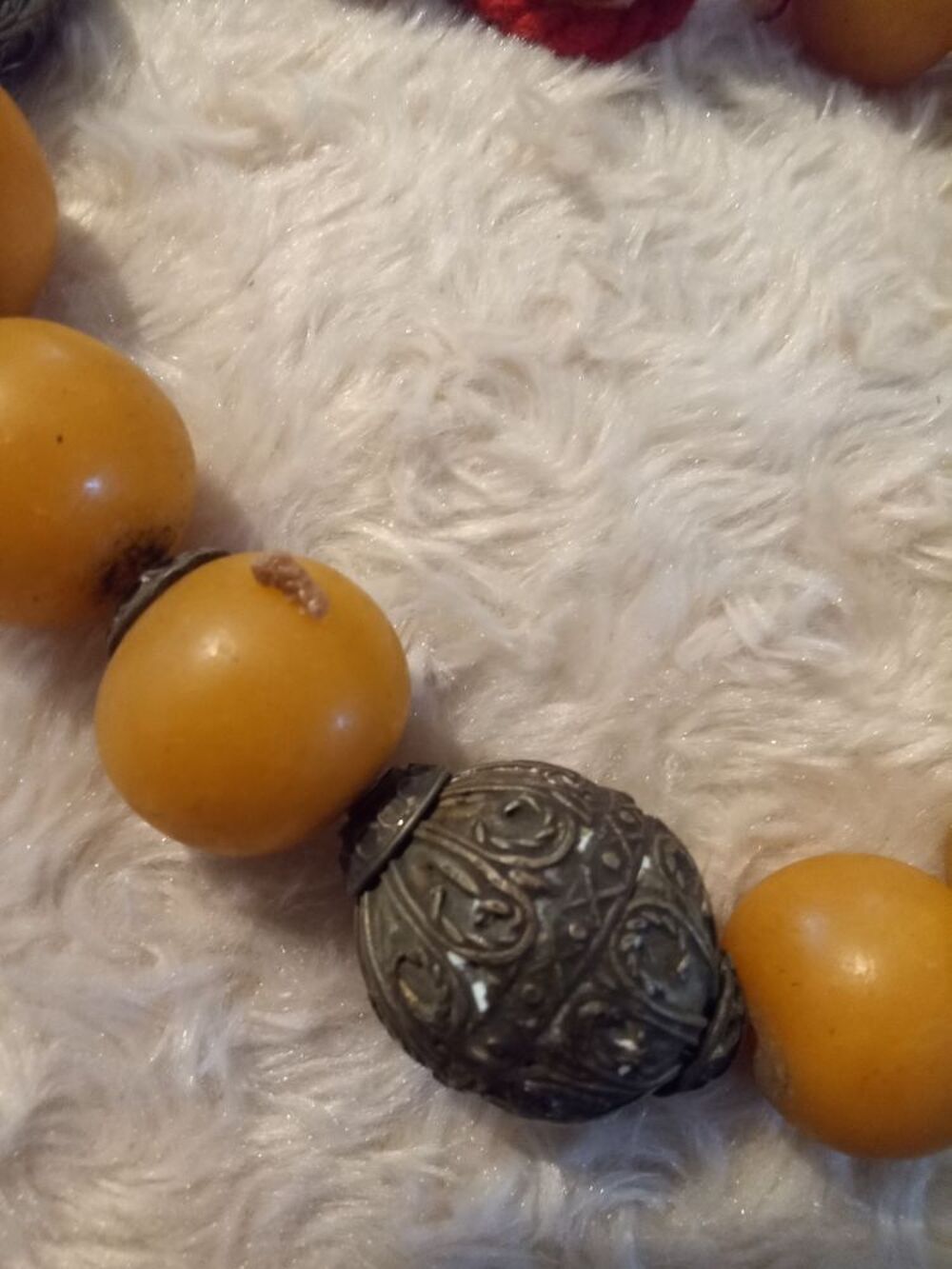 collier vintage argent massif et ambre Bijoux et montres