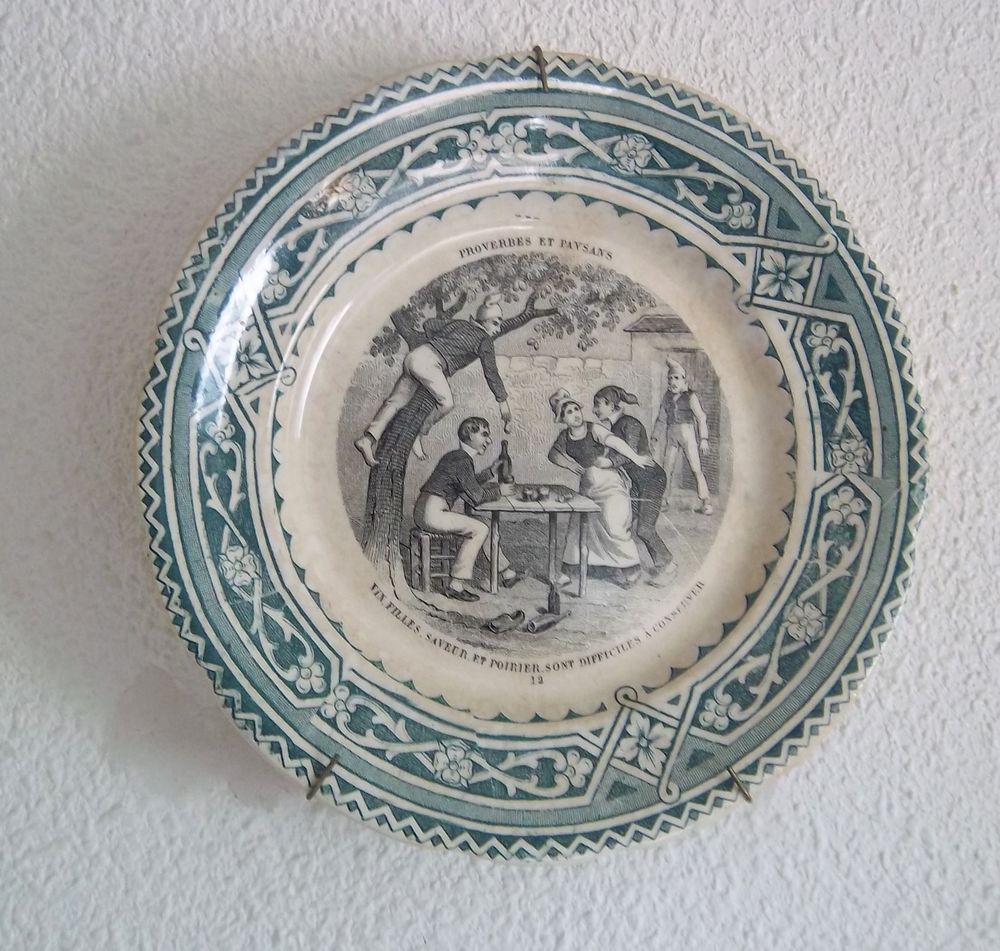 LOT DE 12 ASSIETTES PARLANTES CREIL et MONTEREAU - EXC ETAT Cuisine