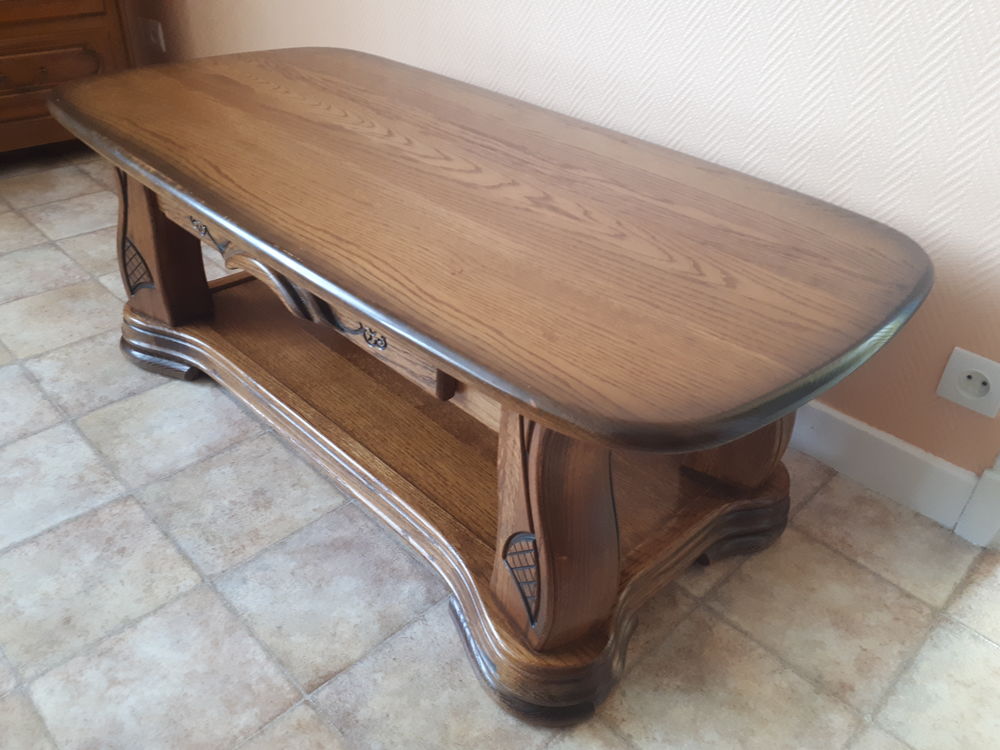 Table basse de salon style ancien en bois massif Meubles