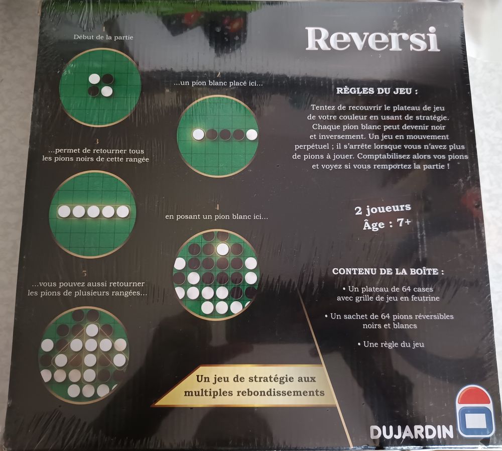 Jeu de strat&eacute;gie - Reversi - S&eacute;rie Noire - Marque Dujardin Jeux / jouets