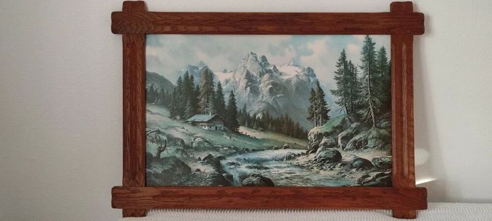 Tableau rustique avec cadre en ch&ecirc;ne : 99.5 cm x 69.5 cm Décoration