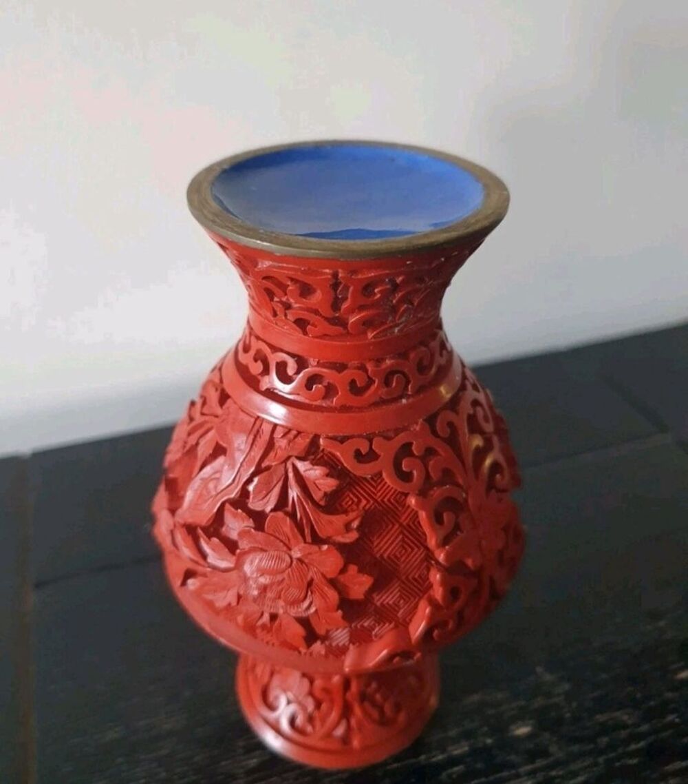 Laque de cinabre cloisonn&eacute;e ann&eacute;e 50-60 Décoration