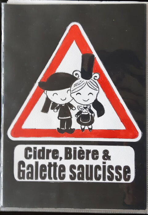 peinture - humour Bretagne -  sur papier aquarelle - format 4 Fougères (35)