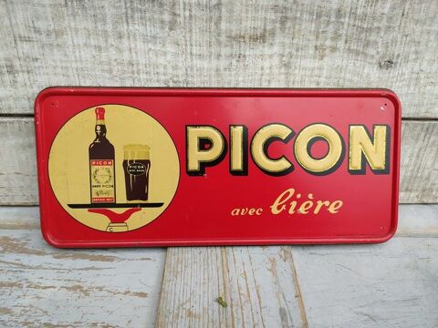 Ancienne Plaque Tôle Publicitaire Picon Bière 
80 Loches (37)
