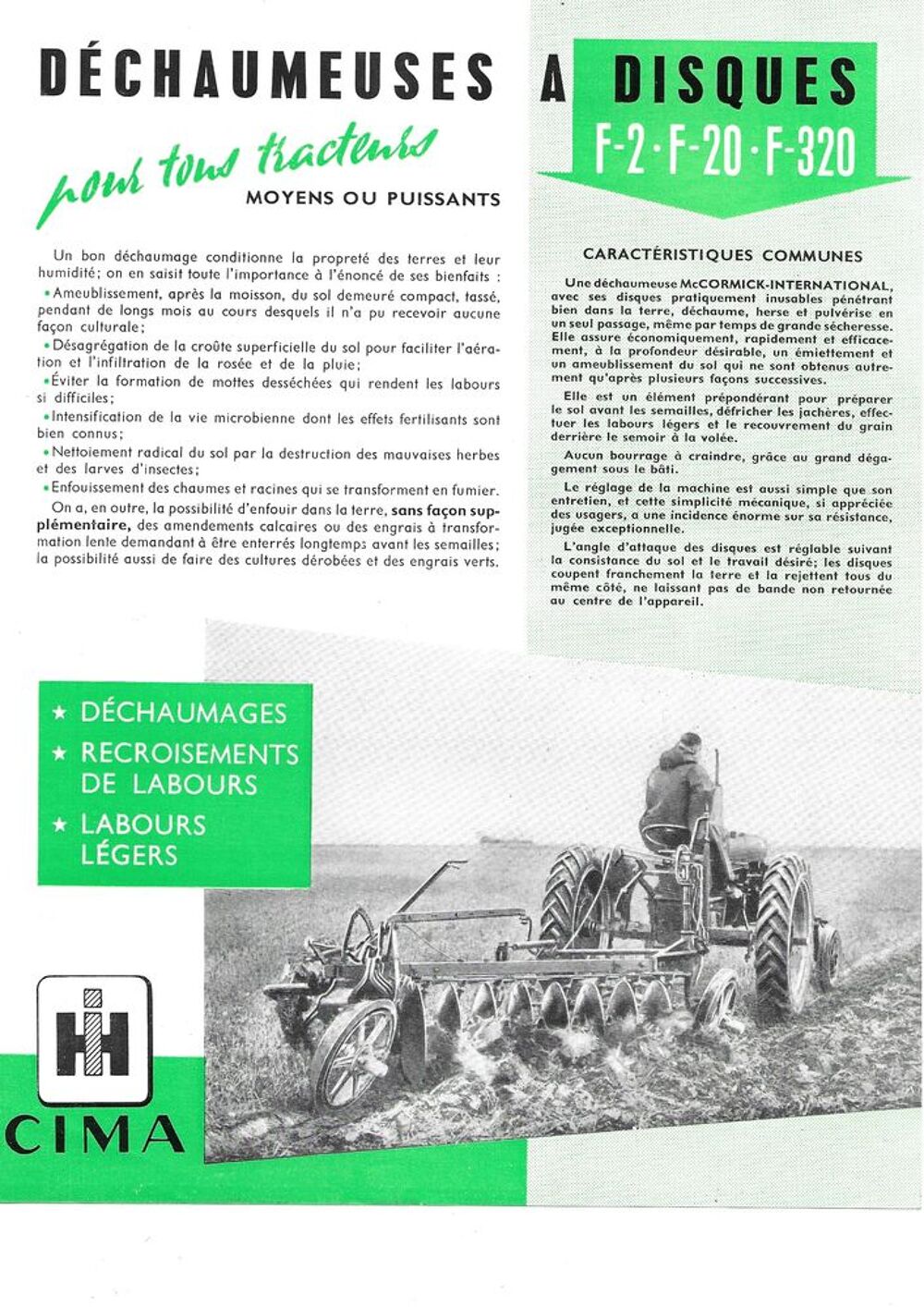 Prospectus agricole d&eacute;chaumeuses &agrave; disques Mac CORMICK 
