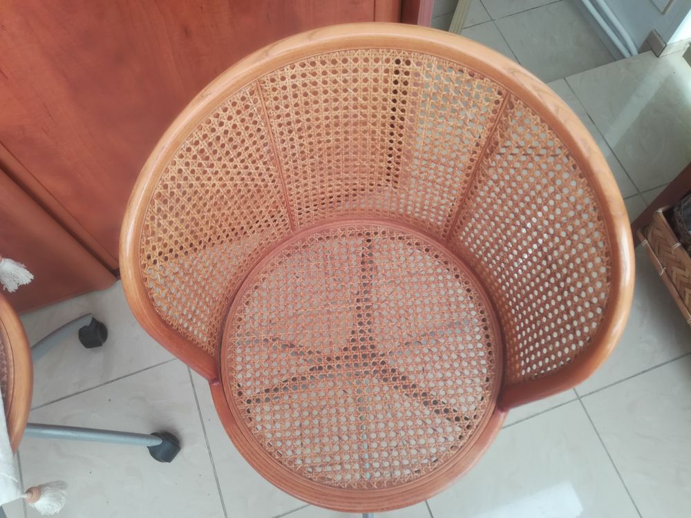 Chaise fauteuil de table , double cannage Meubles