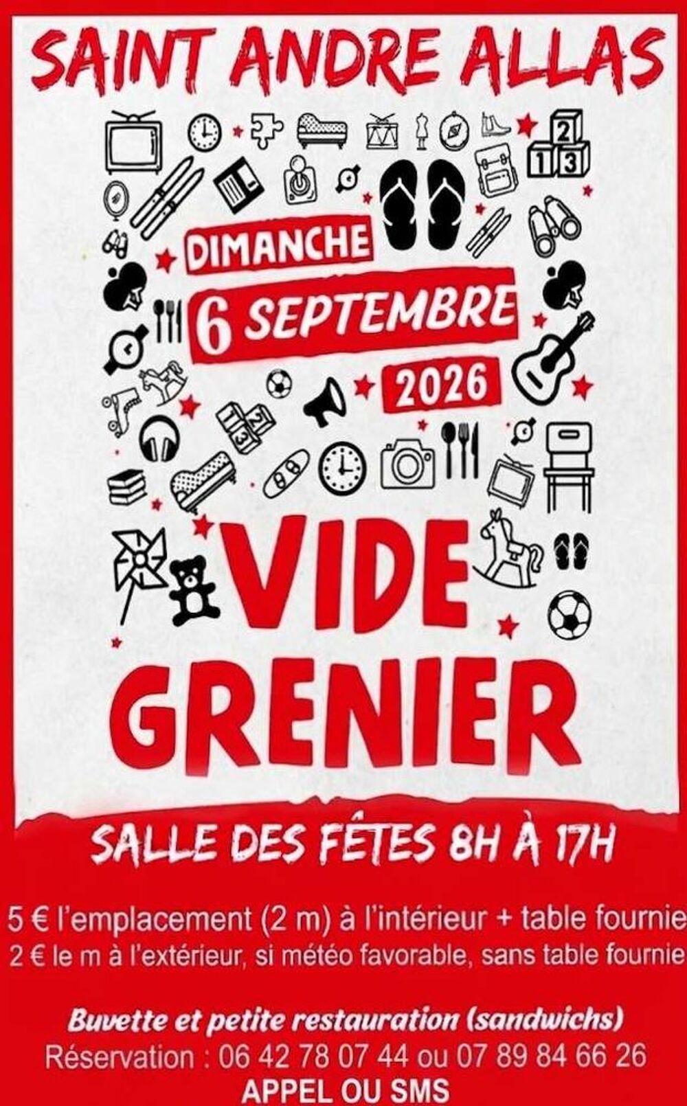 VIDE GRENIER A ST-ANDRE-ALLAS 24200 Vide grenier, marché aux puces, braderie