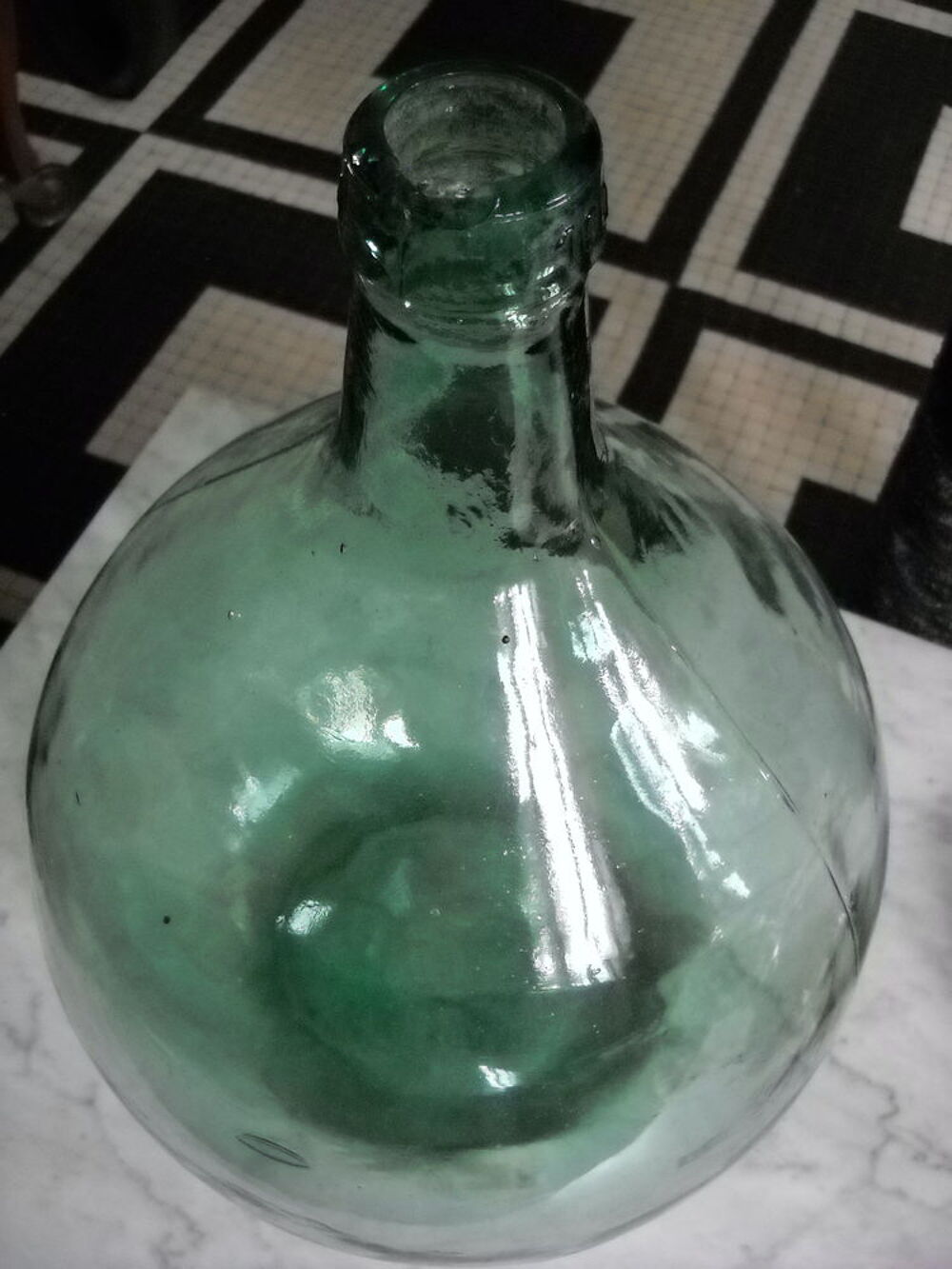 Dame-jeanne en verre souffl&eacute; 10 litres D�coration