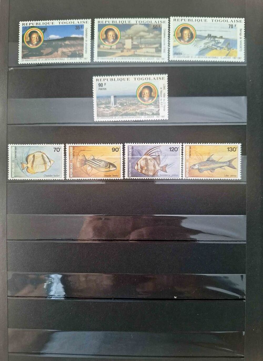 S&eacute;rie de timbres de collection du Togo A 