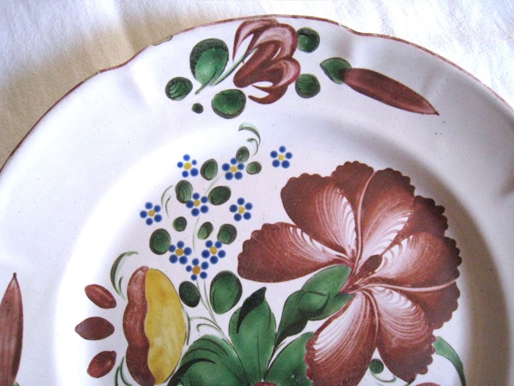 Assiette fa&iuml;ence de : 1835 peinte main Décoration