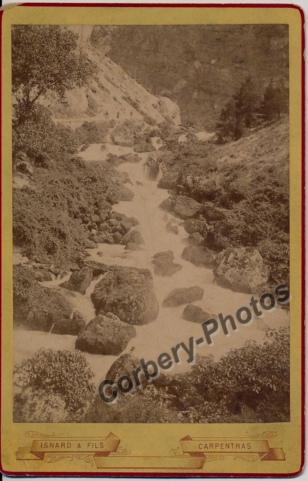 Fontaine de Vaucluse Photo Isnard &amp; Fils Carpentras ca1880 