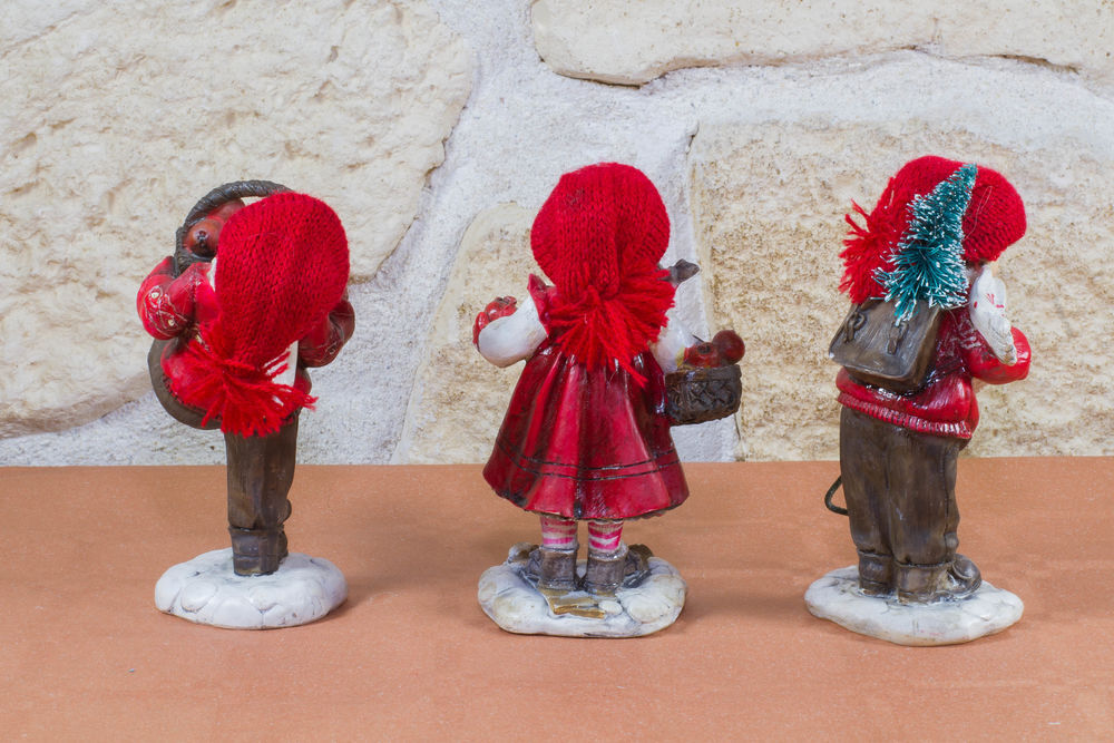 3 Sujets de No&euml;l - Enfants en rouge Décoration