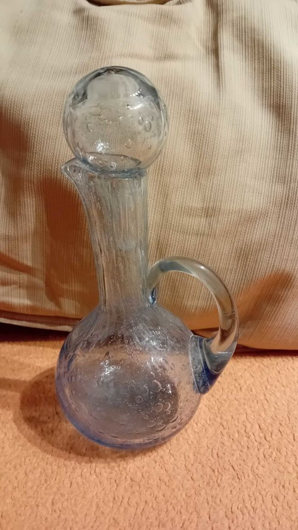 PICHET FLACON VERRE DE BIOT AVEC BOUCHON Décoration