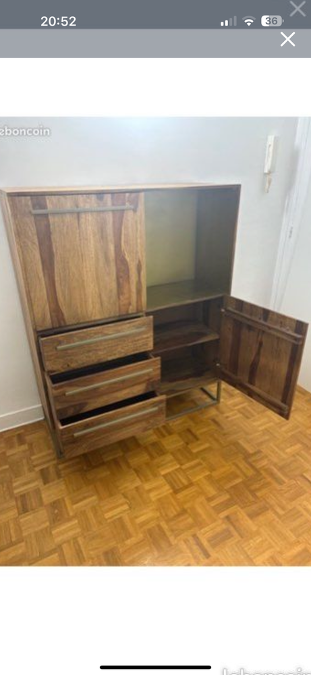 Buffet haut en bois de rose massif ou bois palissandre Meubles