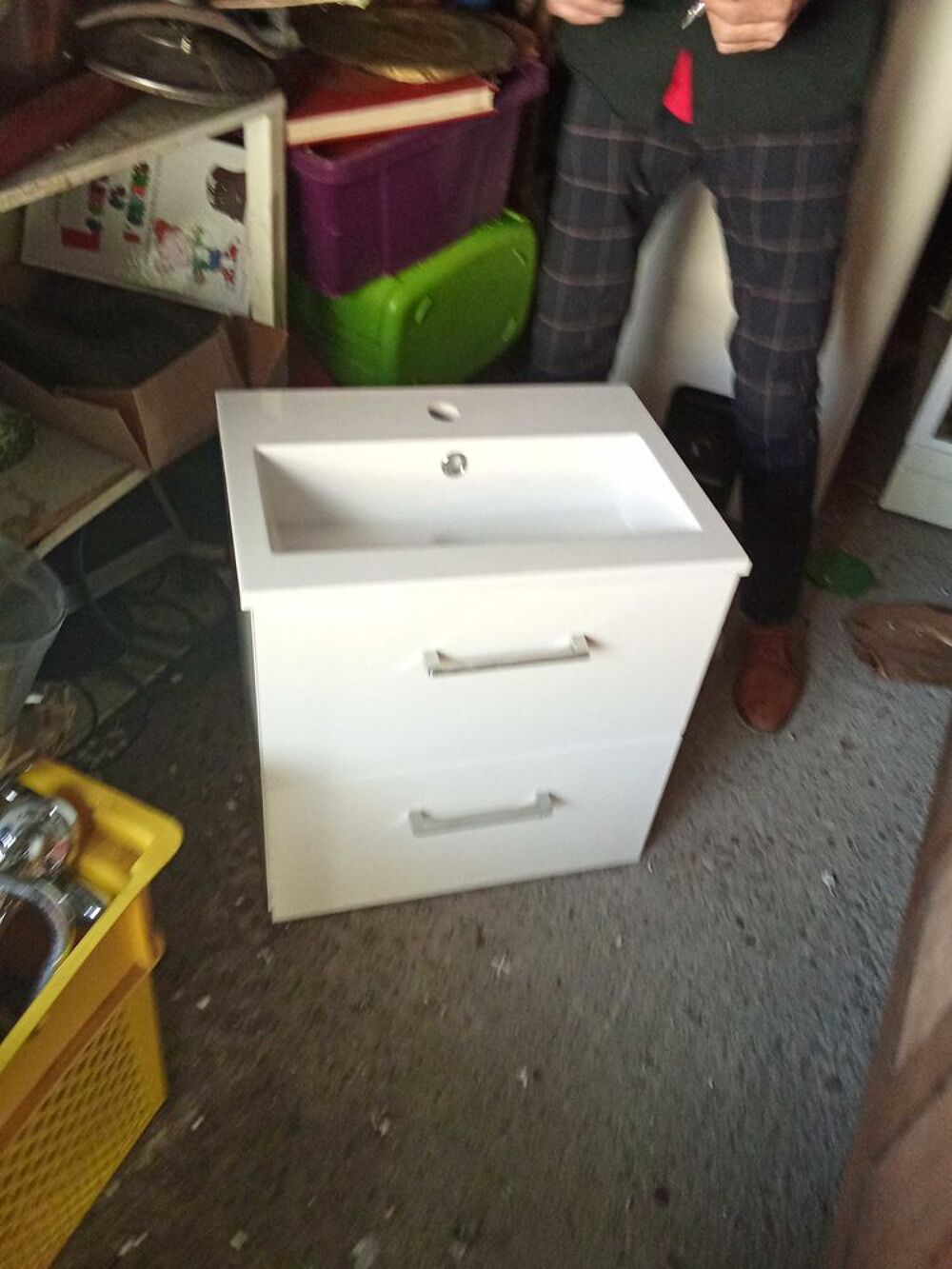 Meuble de salle de bain blanc avec vasque Meubles