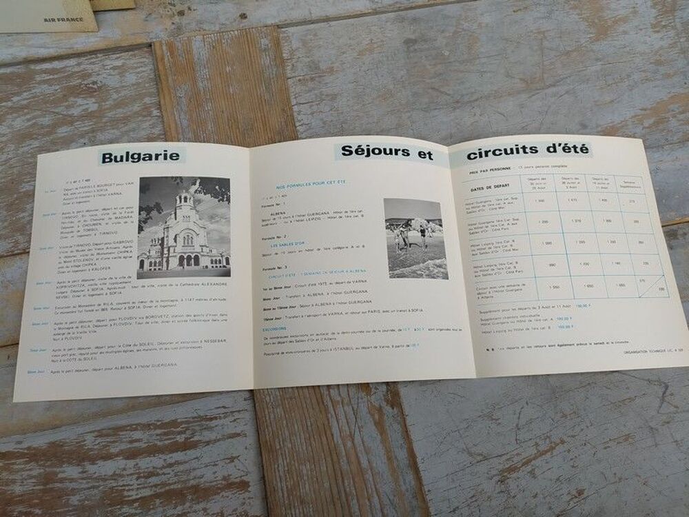 Brochure D&eacute;pliant Bulgarie Tourisme Air France Mondotours 73 