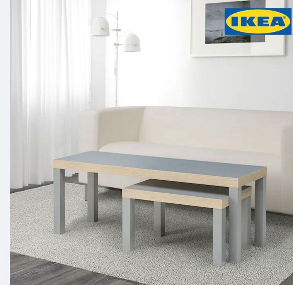 Table gigogne IKEA LACK Longue (Lot de 2) GRIS METAL NEUF Meubles