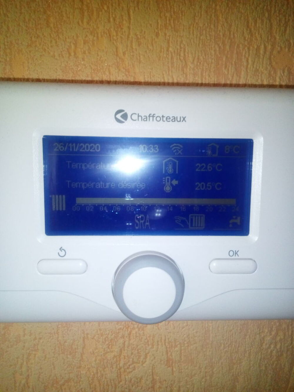 Thermostat d'ambiance filaire + sonde ext&eacute;rieur Bricolage