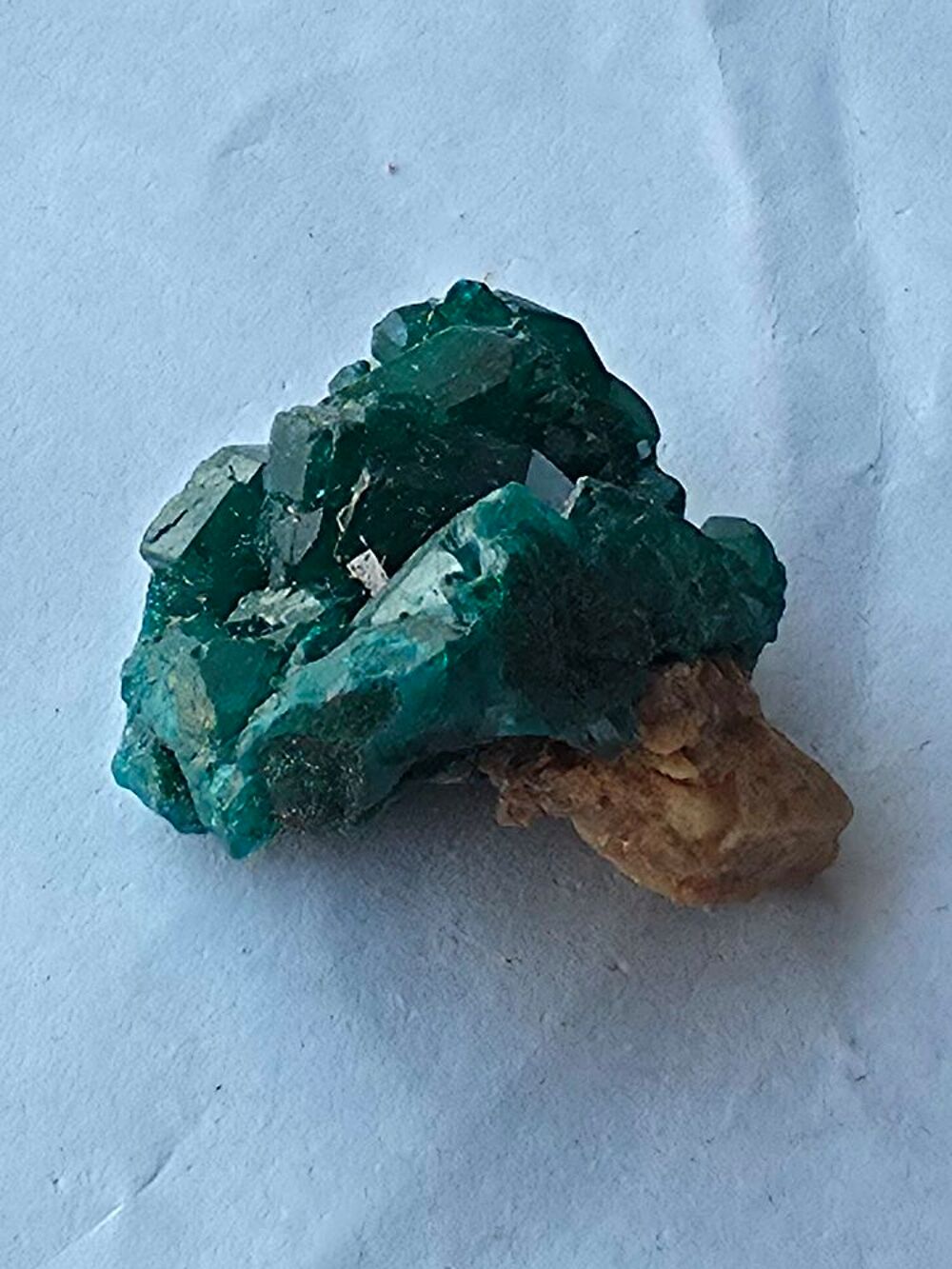 V&eacute;ritable Dioptase Verte sur gangue-Sp&eacute;cimen de 15g du Congo 