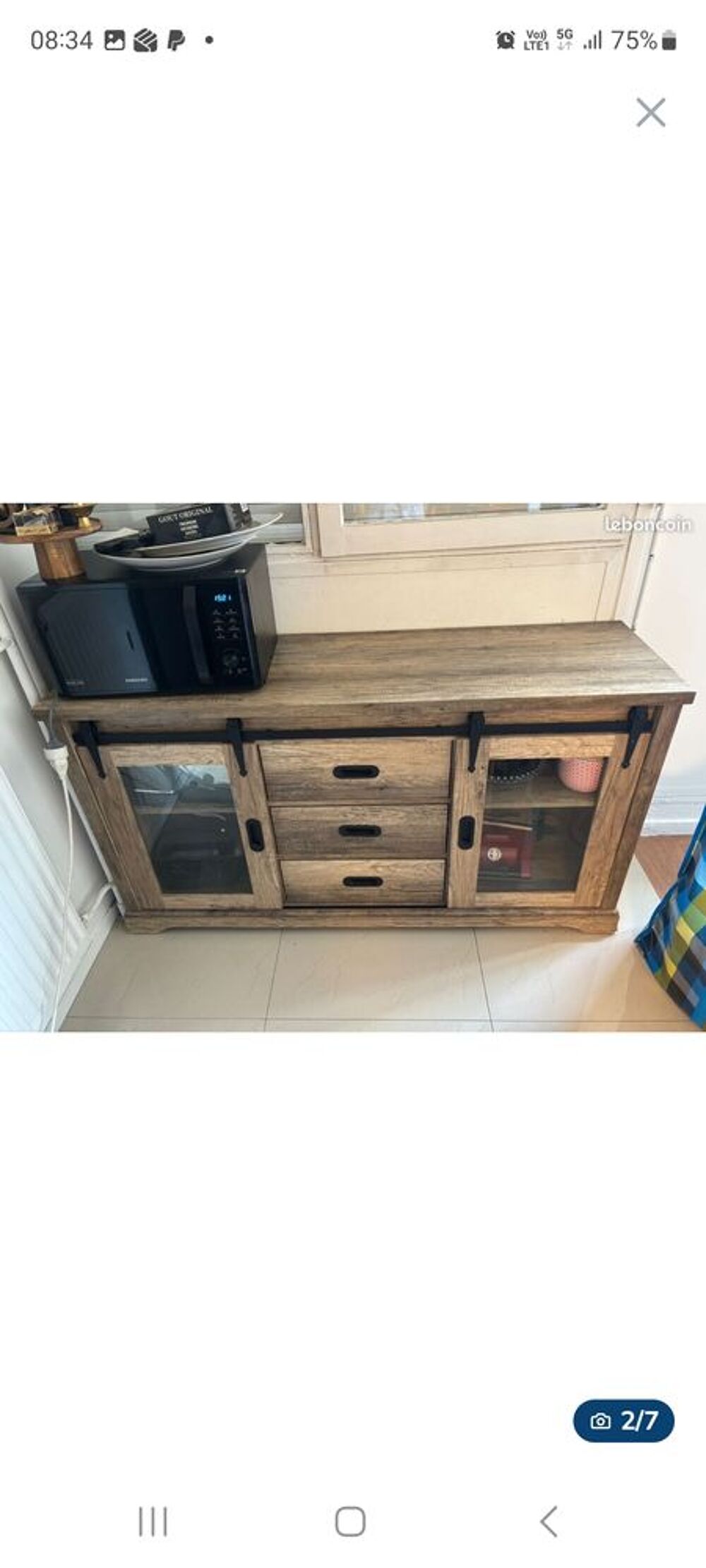 Buffet 2 portes 3 tiroirs 150 cm avec Portes coulissantes Meubles